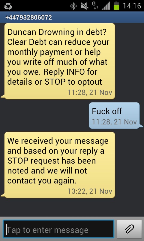 "Fuck off"