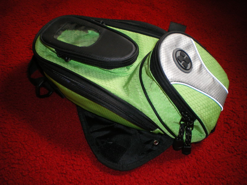 Lime green tank bag