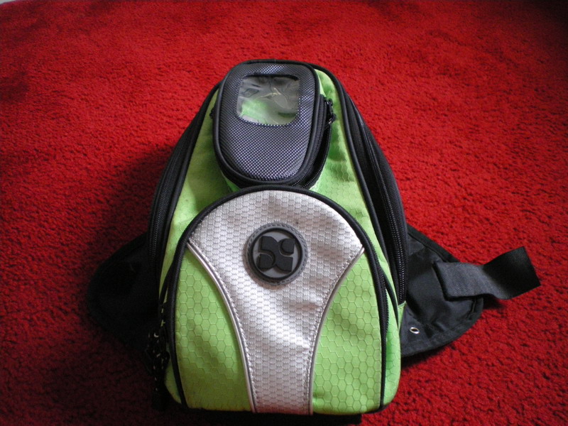 Lime green tank bag