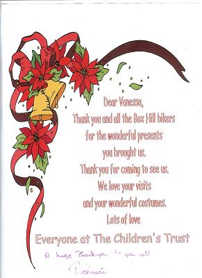 Childrens Trust card 2009 inside