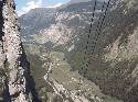 The cable car heading back to Stechelberg.